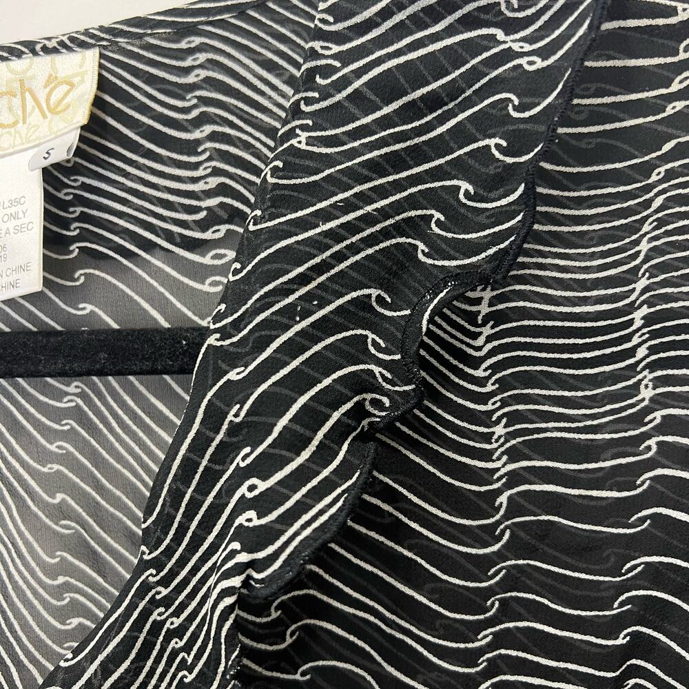 (SALE 5/$25) Vintage Cache Sheer Ruffle Top - Picture 3 of 6
